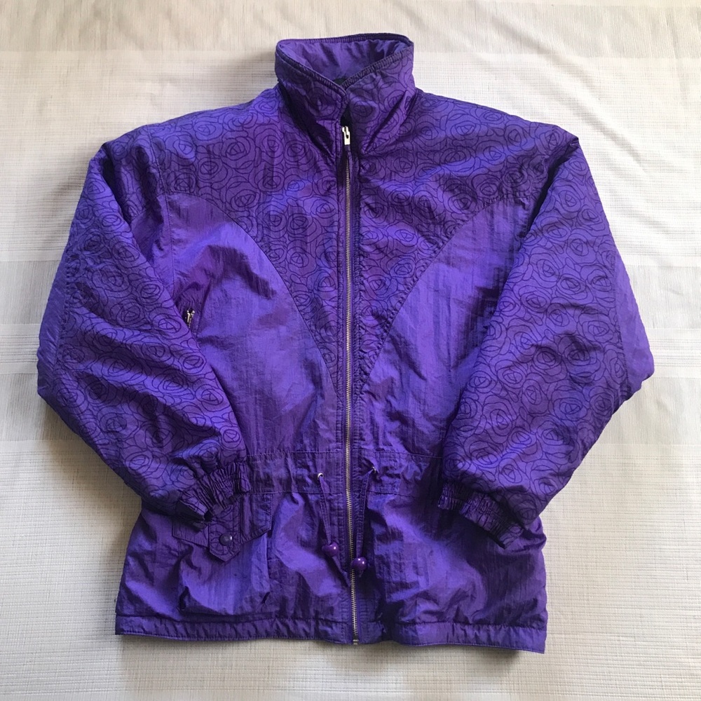 VTG Edelweiss Large Purple Drawstring Puff Jacket - Picture 3 of 11